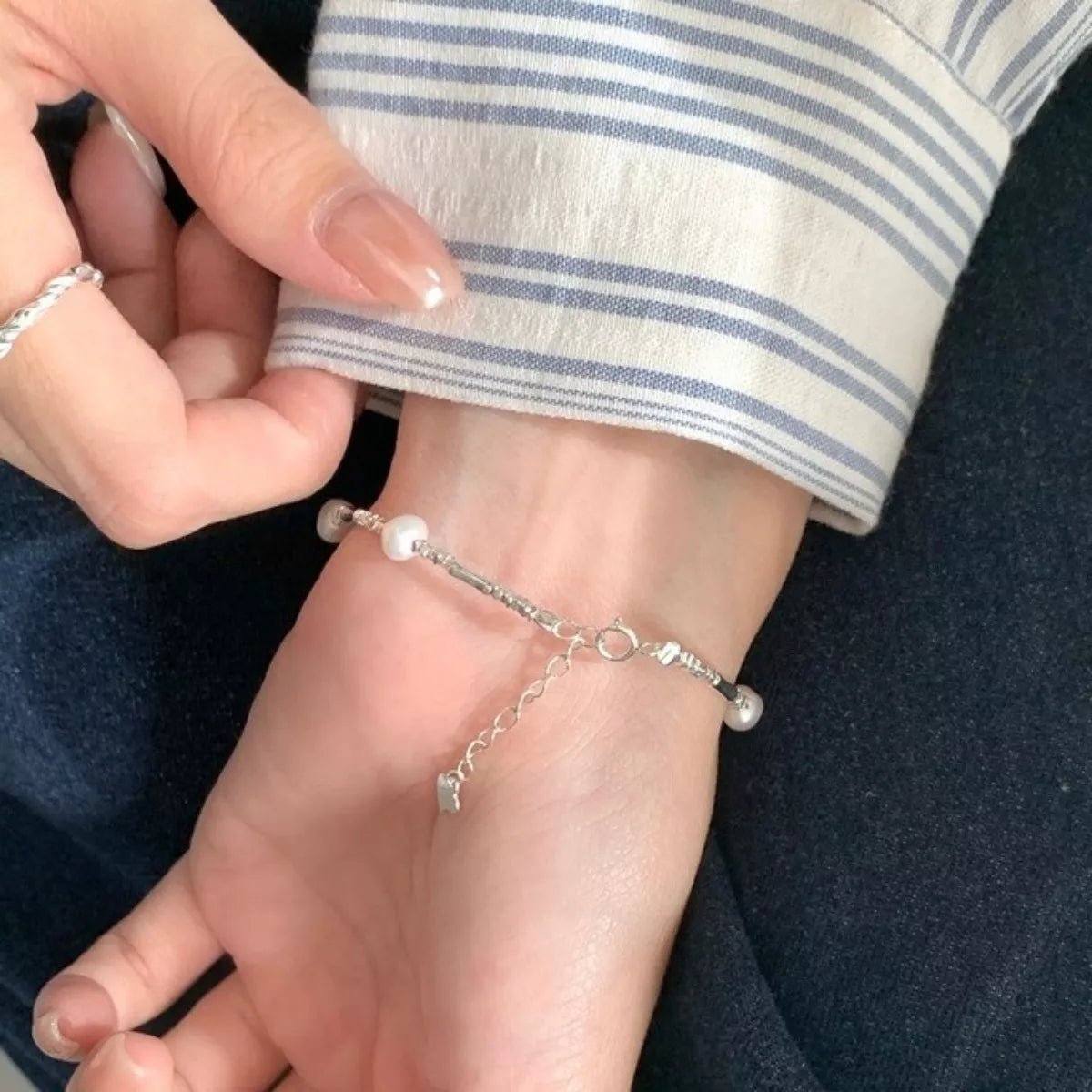 925 Sterling Silver Pearl Bracelet - Seedandsoulful