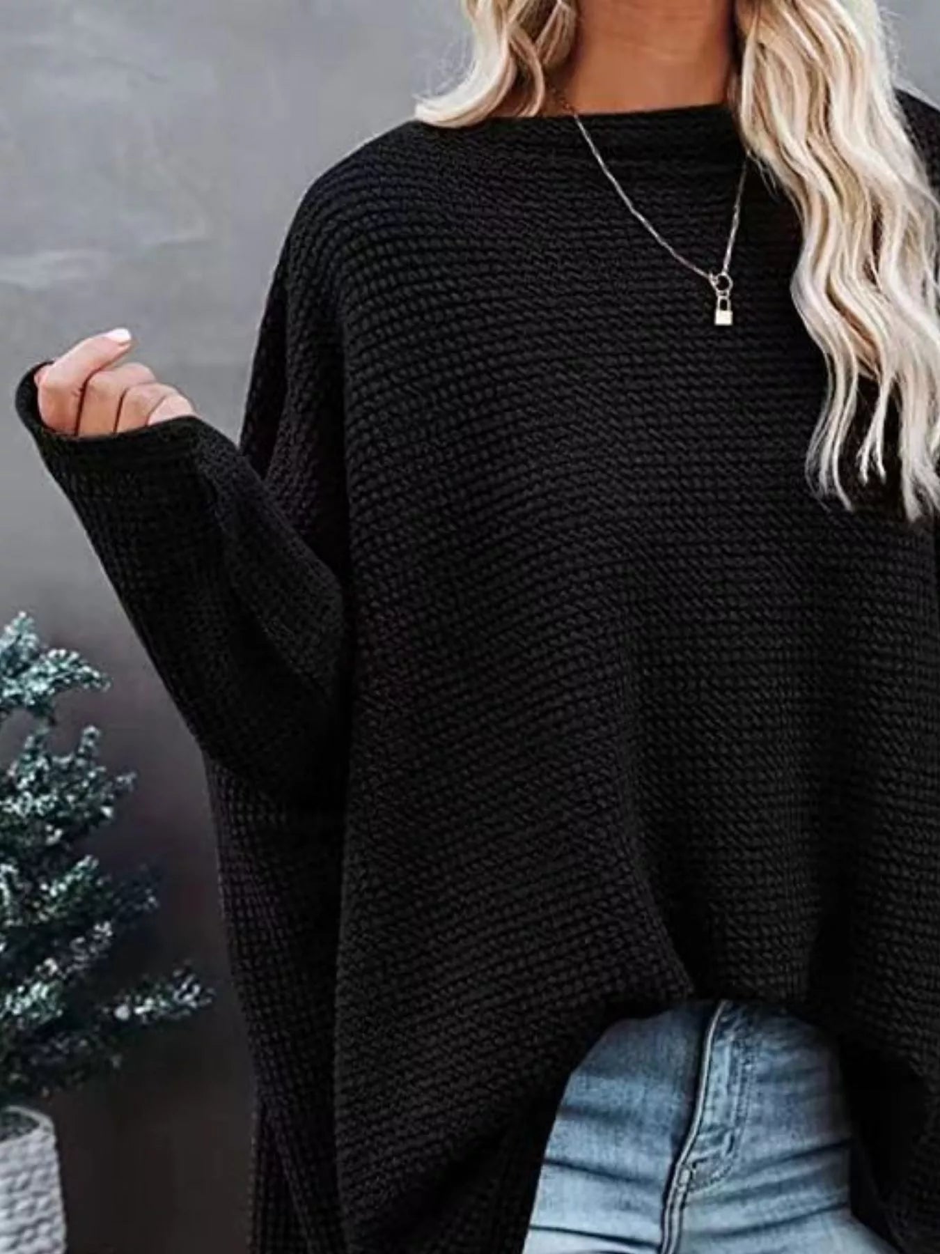 Waffle Knit Boat Neck T-Shirt - Seedandsoulful