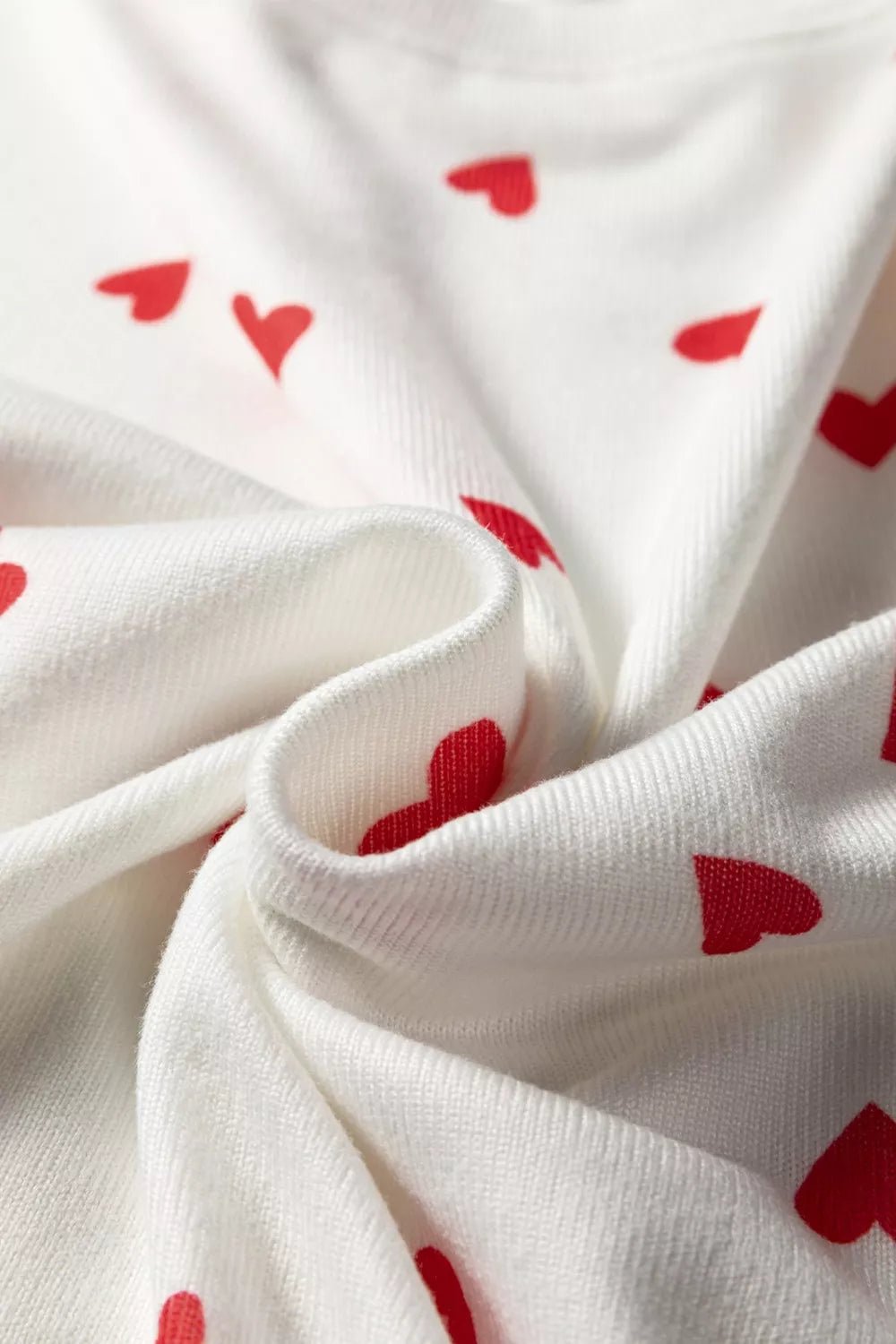 Hearts Printed Long Sleeve Top Drawstring Pants Lounge Set - Seedandsoulful