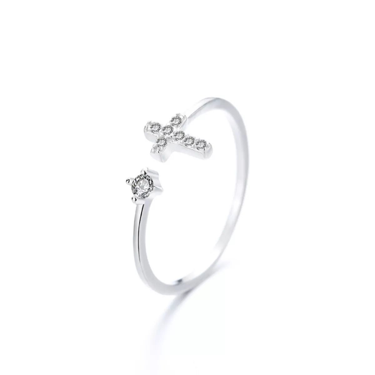 Adjustable Open Cross Ring - Seedandsoulful