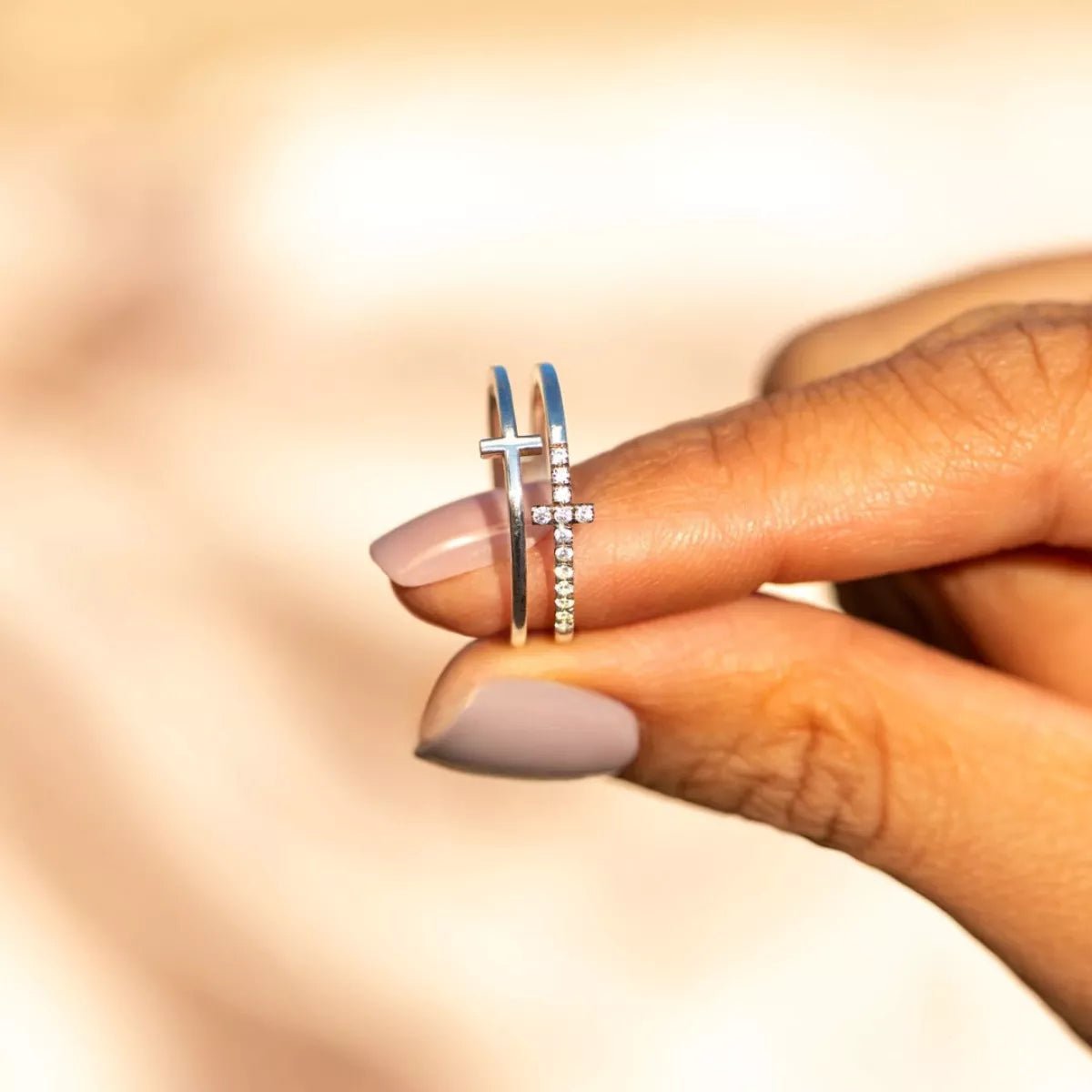 Double Band Cross Ring - Seedandsoulful