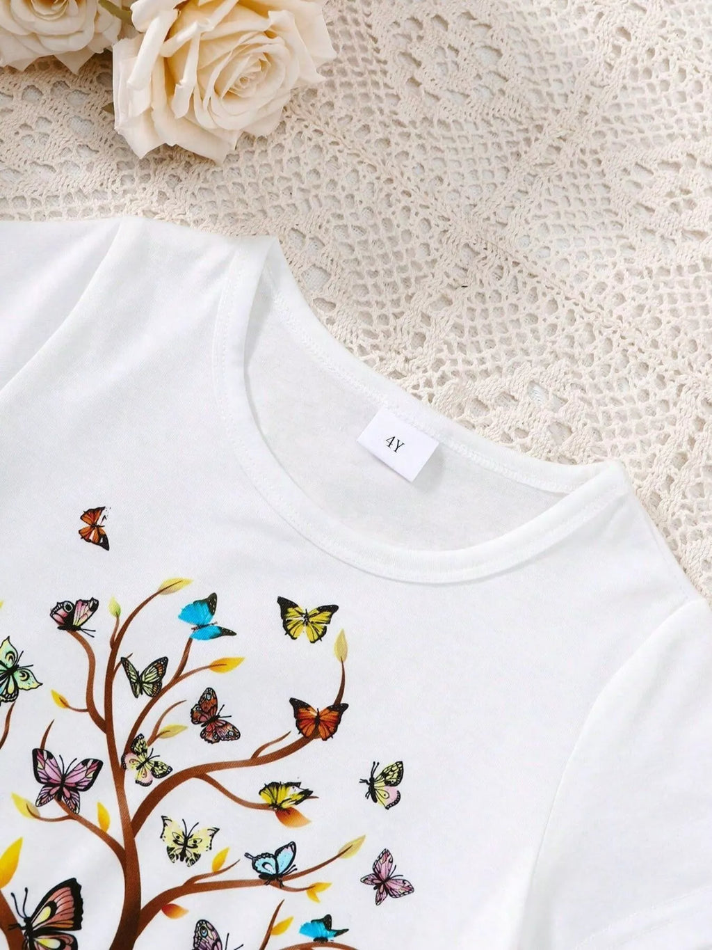 Children's Butterfly Tree Graphic Casual T-Shirt - Seedandsoulful