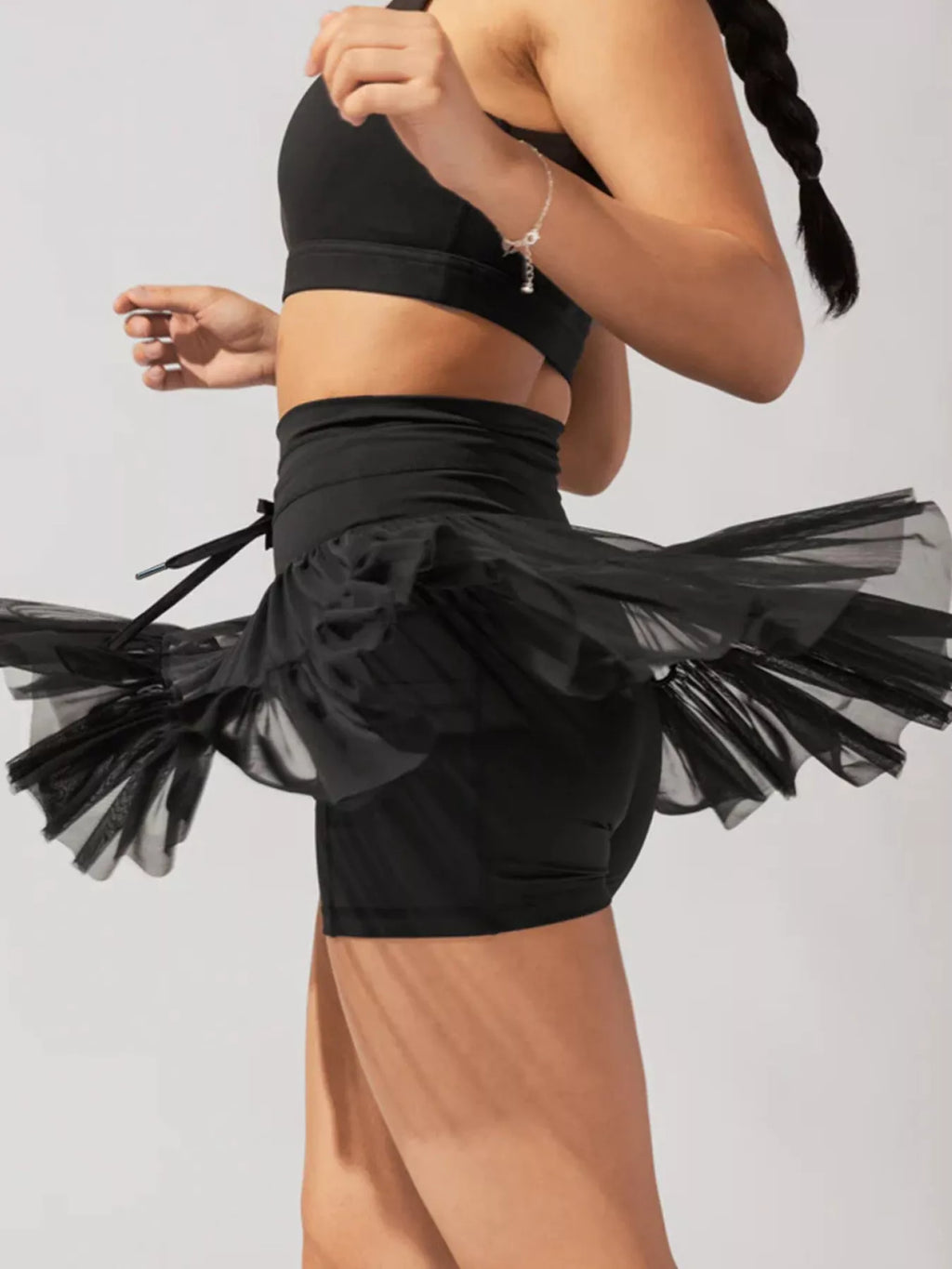 Tiered Skort with Drawstring - Seedandsoulful