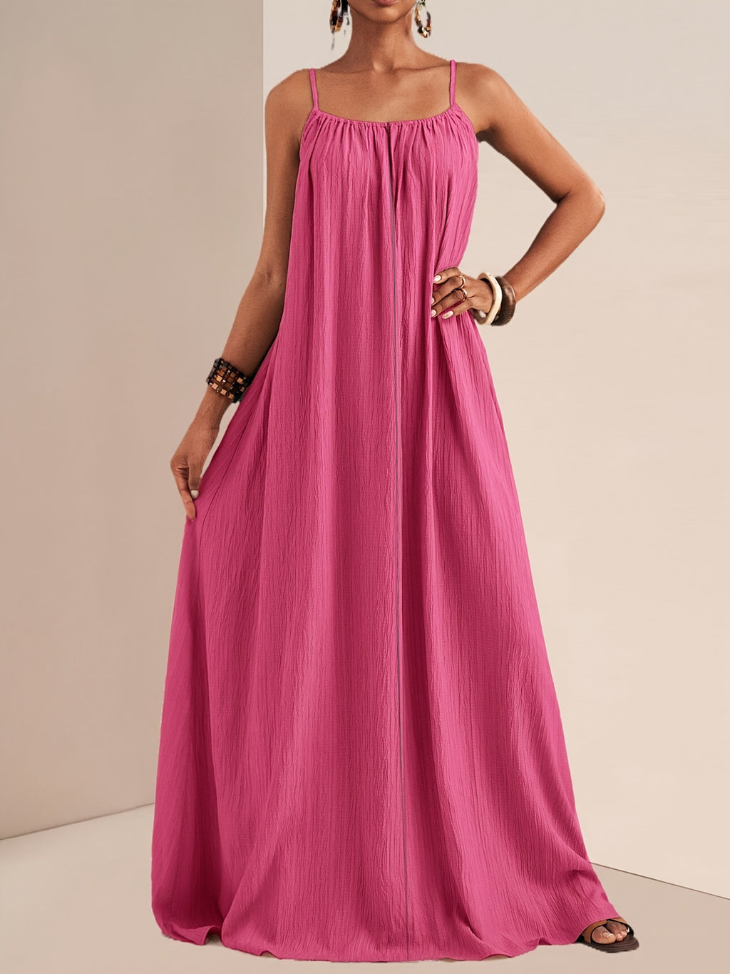 Spaghetti Strap Flowy Maxi Dress - Seedandsoulful