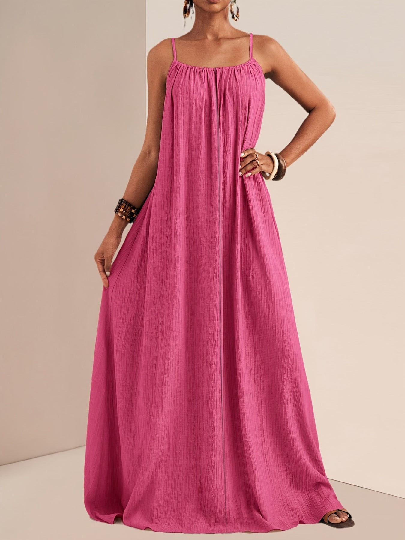 Spaghetti Strap Flowy Maxi Dress - Seedandsoulful