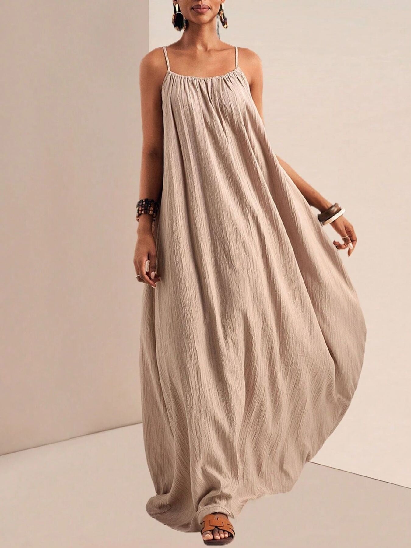 Spaghetti Strap Flowy Maxi Dress - Seedandsoulful