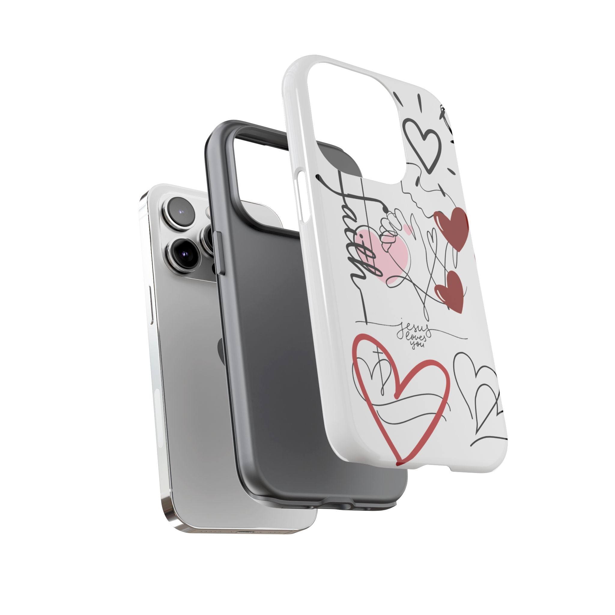 Faith Hearts iPhone Case | Seedandsoulful Protective Phone Cover - Seedandsoulful