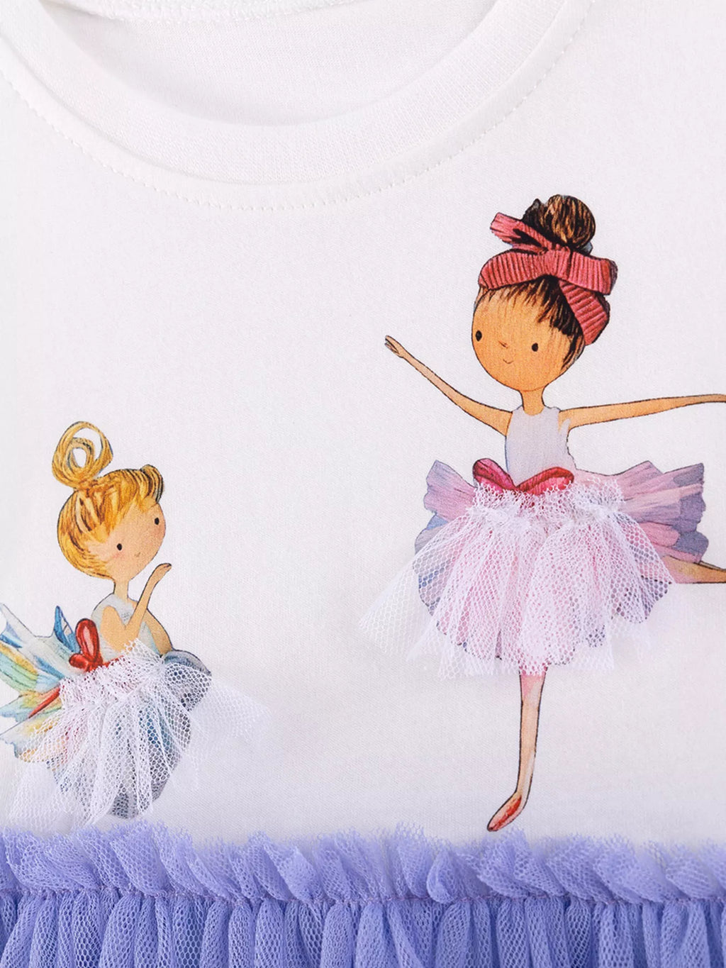 Children's Ballerina Round Neck Tulle Dress - Seedandsoulful