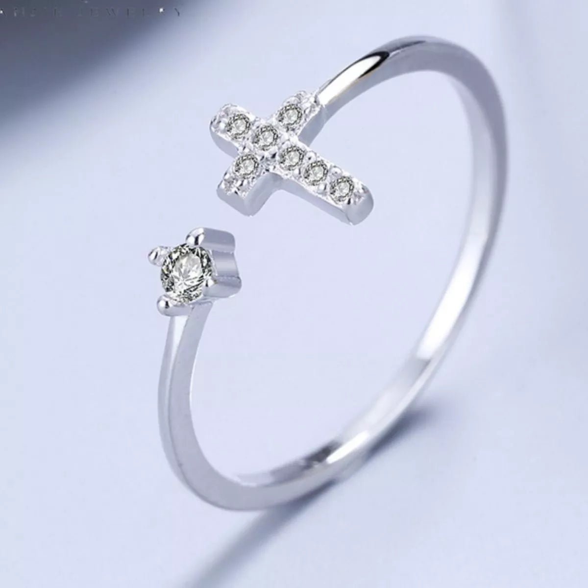 Adjustable Open Cross Ring - Seedandsoulful