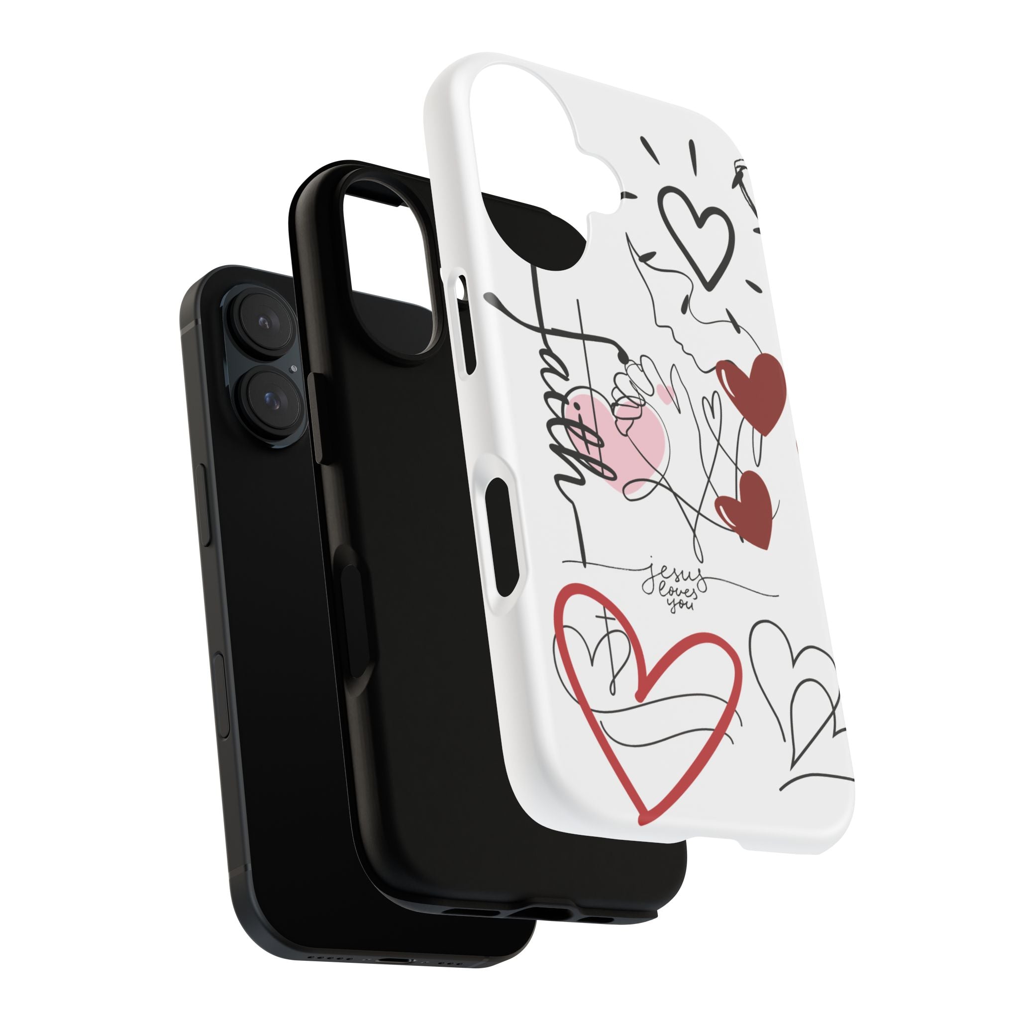 Faith Hearts iPhone Case | Seedandsoulful Protective Phone Cover - Seedandsoulful