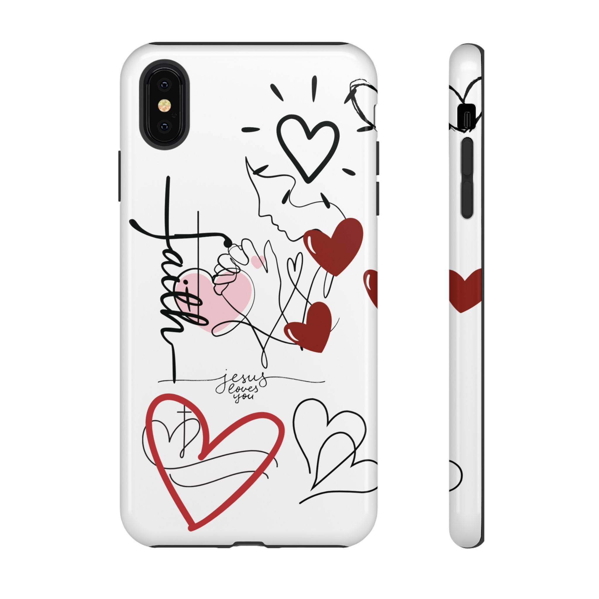 Faith Hearts iPhone Case | Seedandsoulful Protective Phone Cover - Seedandsoulful
