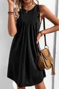 Perfee Round Neck Sleeveless Mini Dress - Seedandsoulful