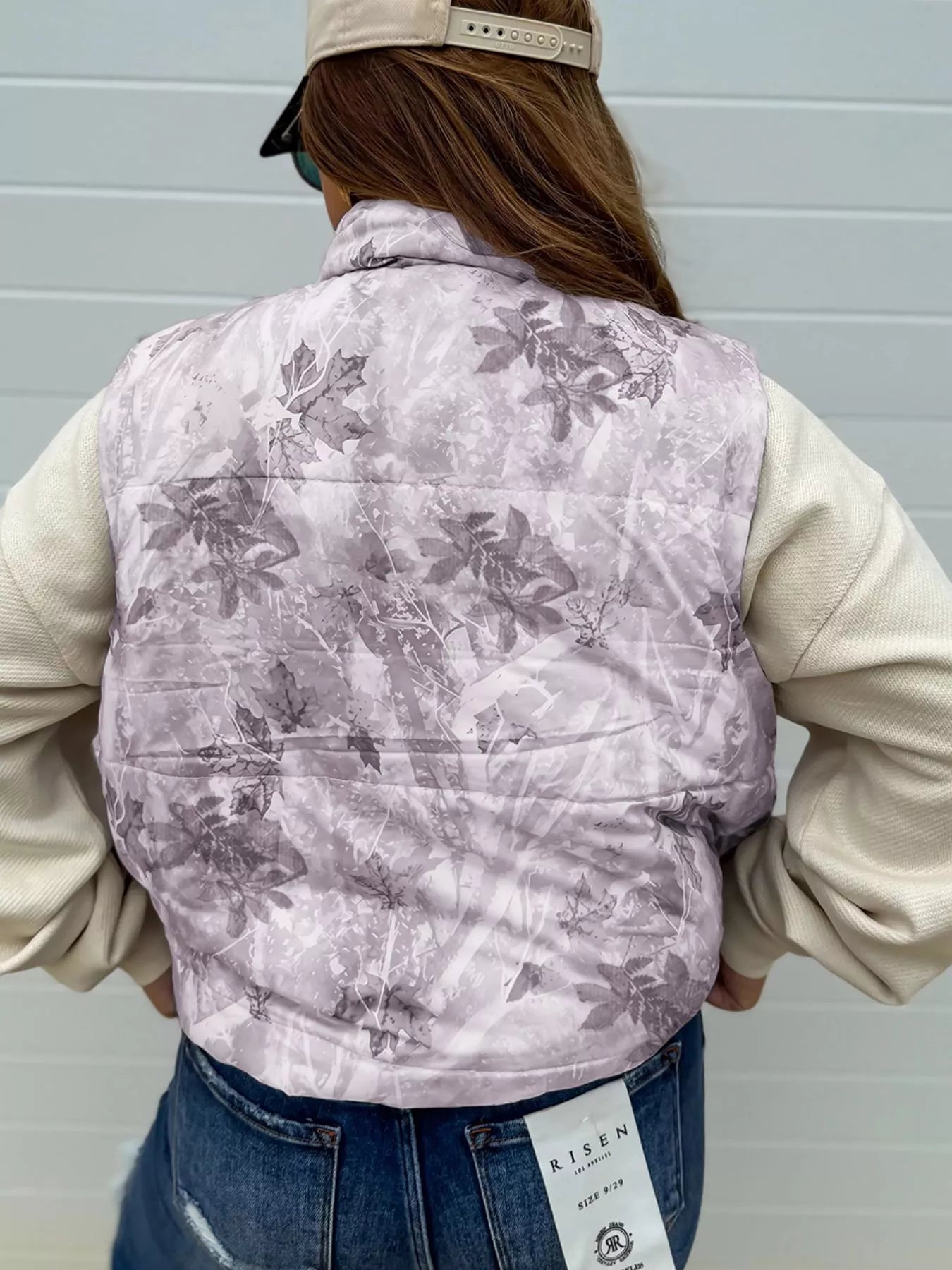 Lightweight Leaf Print Vest Coat - Seedandsoulful