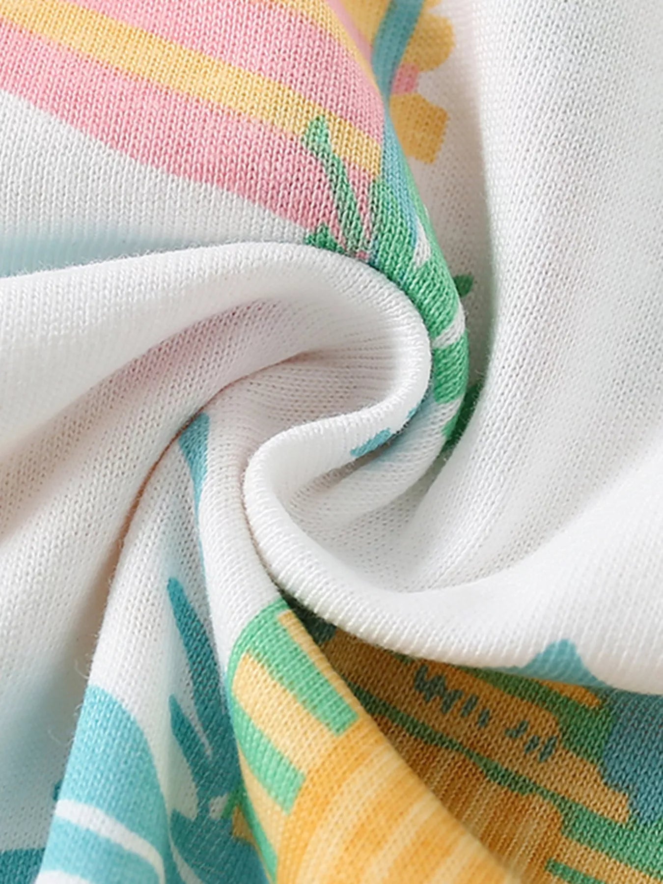 Children's Beach Print Round Neck Tee Shorts Set and - Seedandsoulful