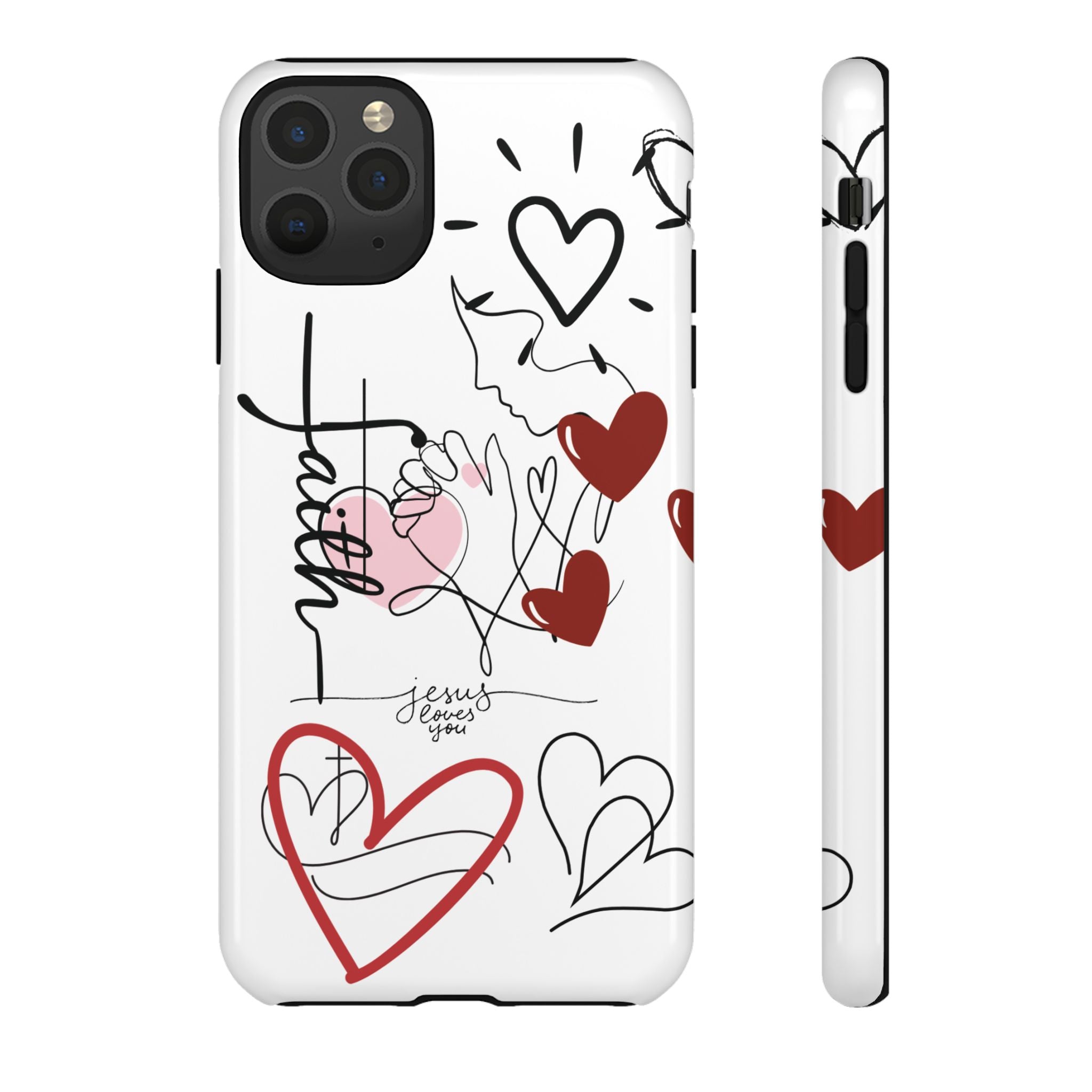 Faith Hearts iPhone Case | Seedandsoulful Protective Phone Cover - Seedandsoulful