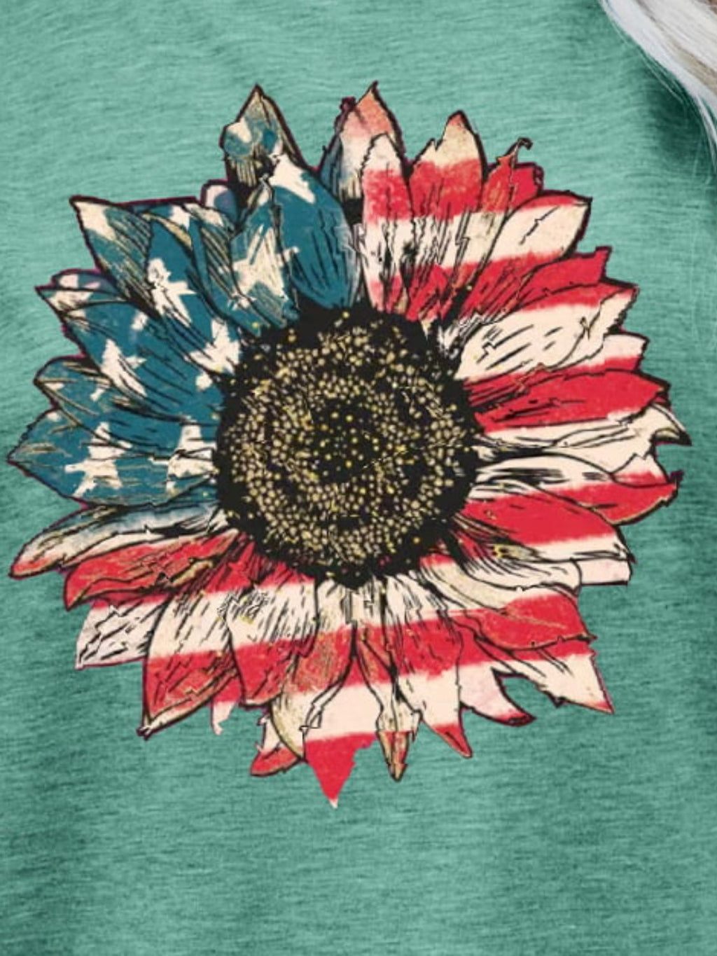 US Flag Flower Graphic Tee - Seedandsoulful