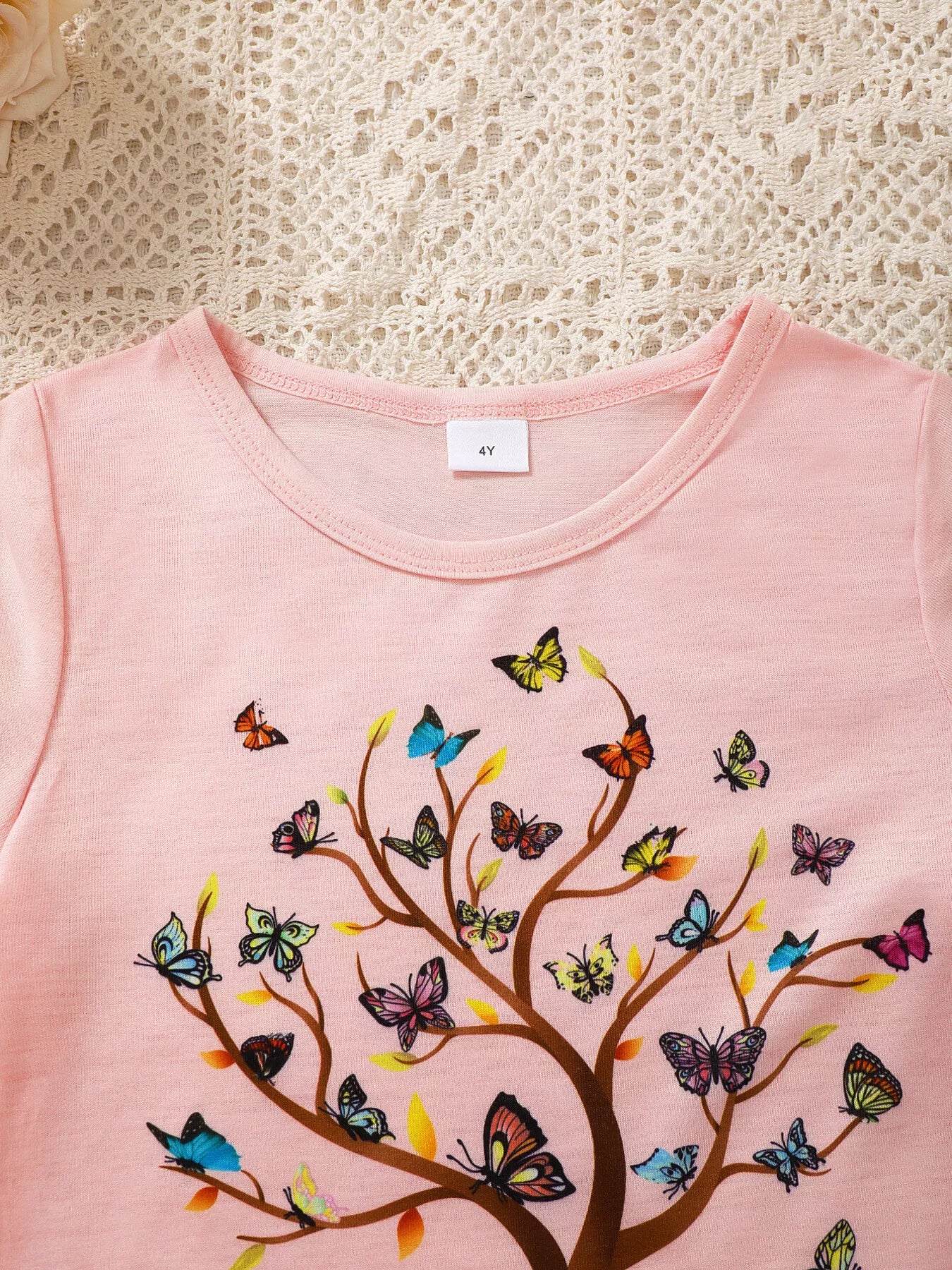 Children's Butterfly Tree Graphic Casual T-Shirt - Seedandsoulful