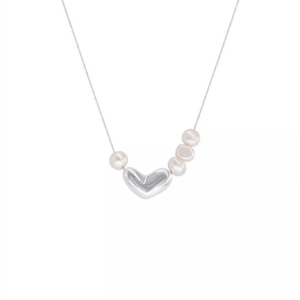 Heart & Pearl Accent Necklace - Seedandsoulful