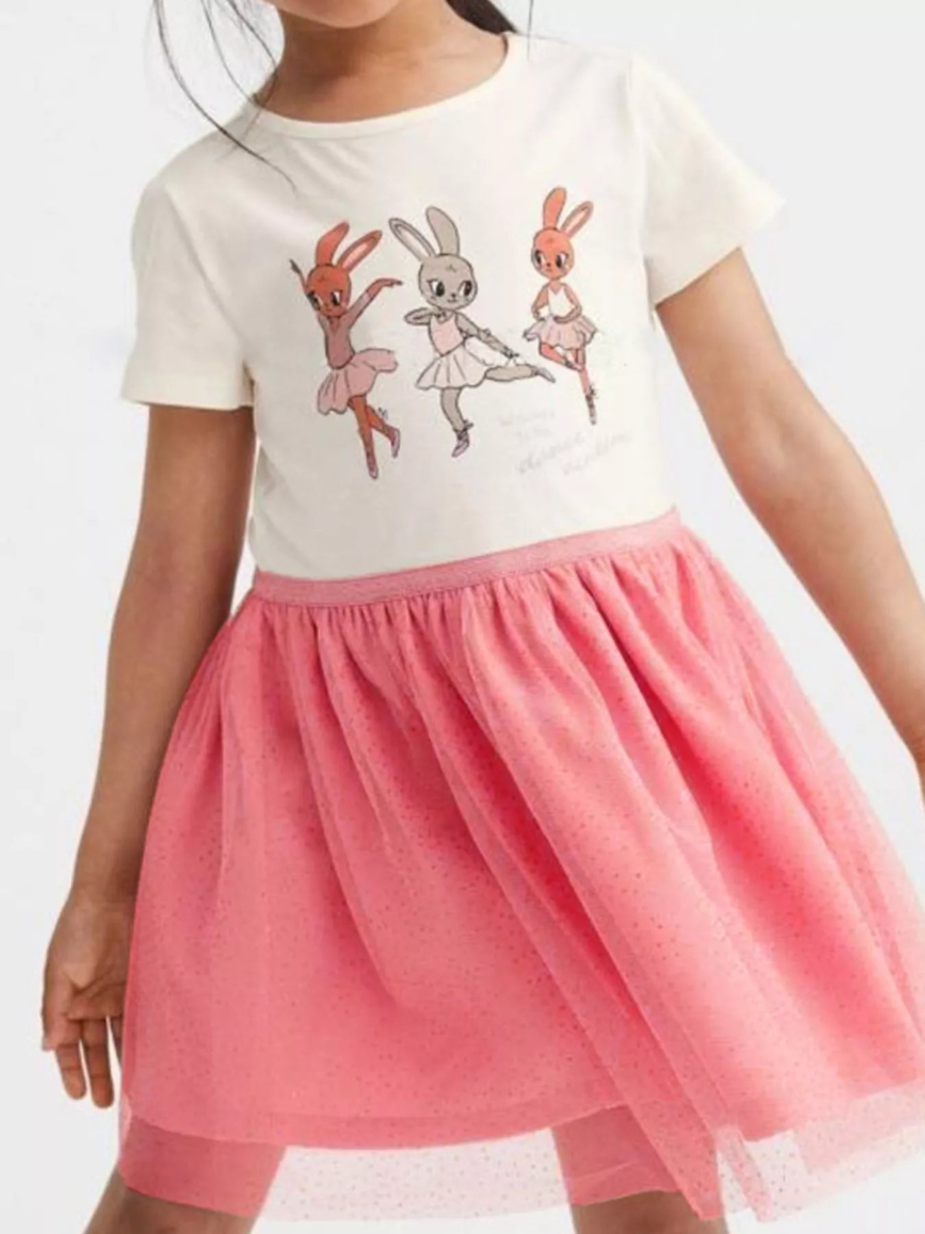 Children's Bunny Graphic Tulle Dress - Seedandsoulful
