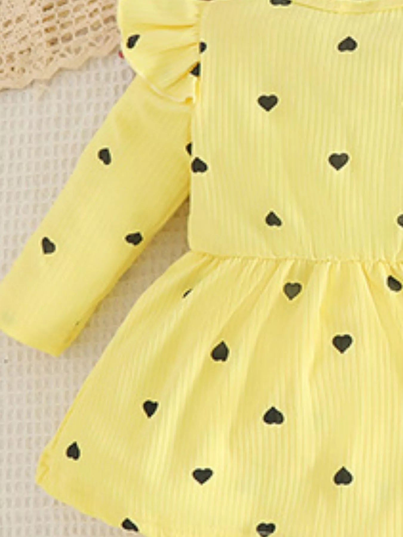 Children's Heart Print Dress & Headband Set - Seedandsoulful
