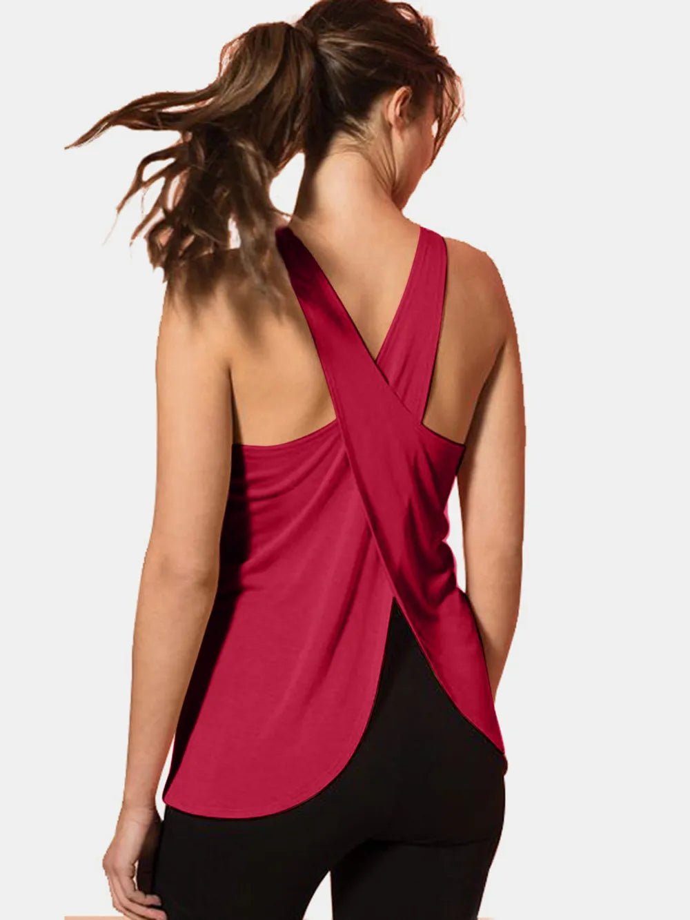 Crisscross Scoop Neck Active Tank - Seedandsoulful