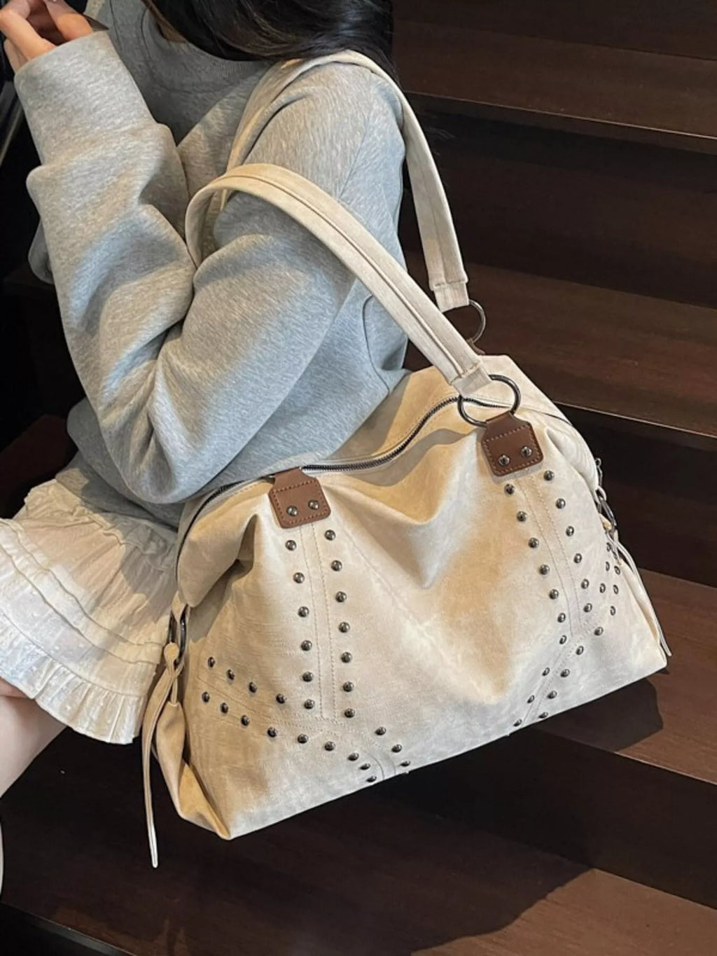 Studded Vintage - Style Handbag - Seedandsoulful