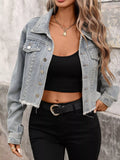 Studded Raw Hem Denim Jacket - Seedandsoulful