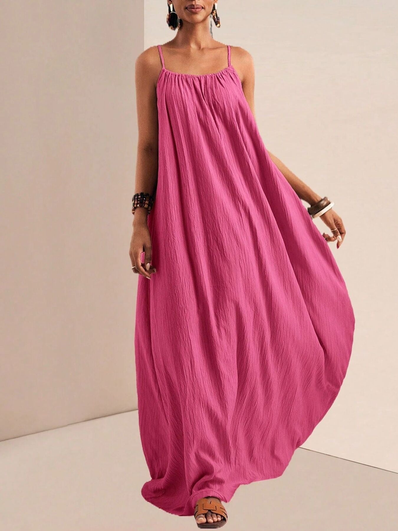Spaghetti Strap Flowy Maxi Dress - Seedandsoulful