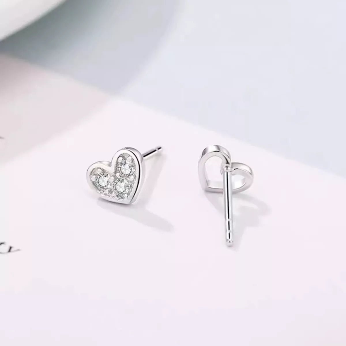 925 Sterling Silver Heart Stud Earrings - Seedandsoulful