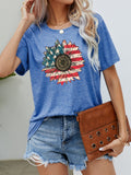 US Flag Flower Graphic Tee - Seedandsoulful