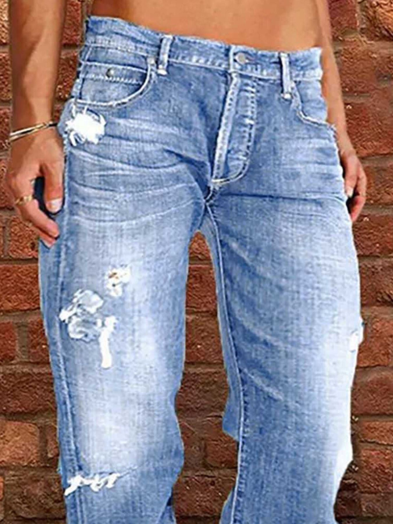 Distressed Loose Fit Jeans - Seedandsoulful