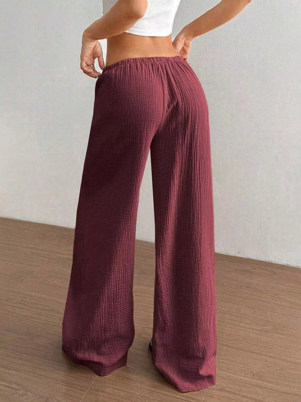Full Size Drawstring Wide Leg Pants Plus Size - Seedandsoulful