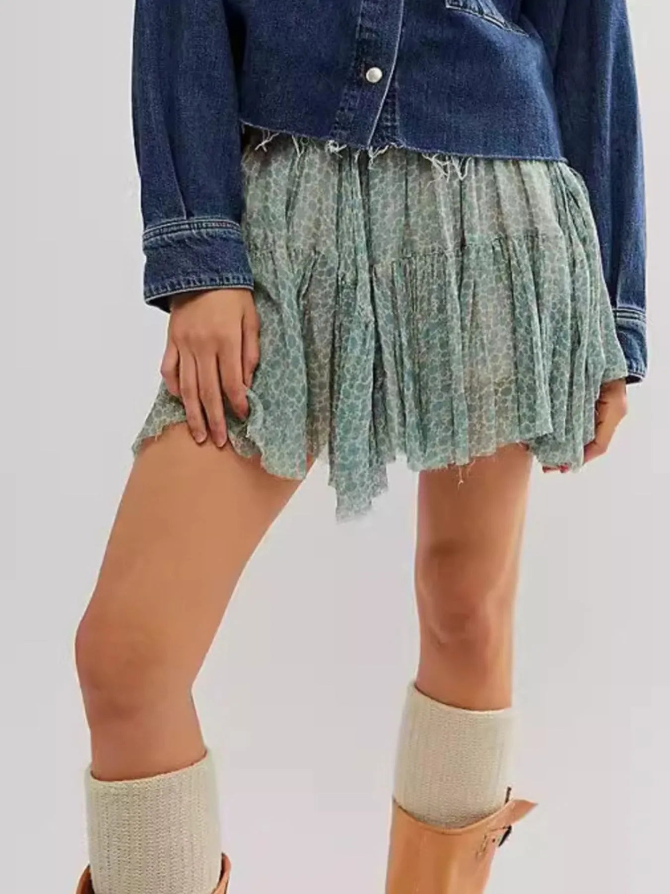 Floral Print Mini Skirt - Seedandsoulful