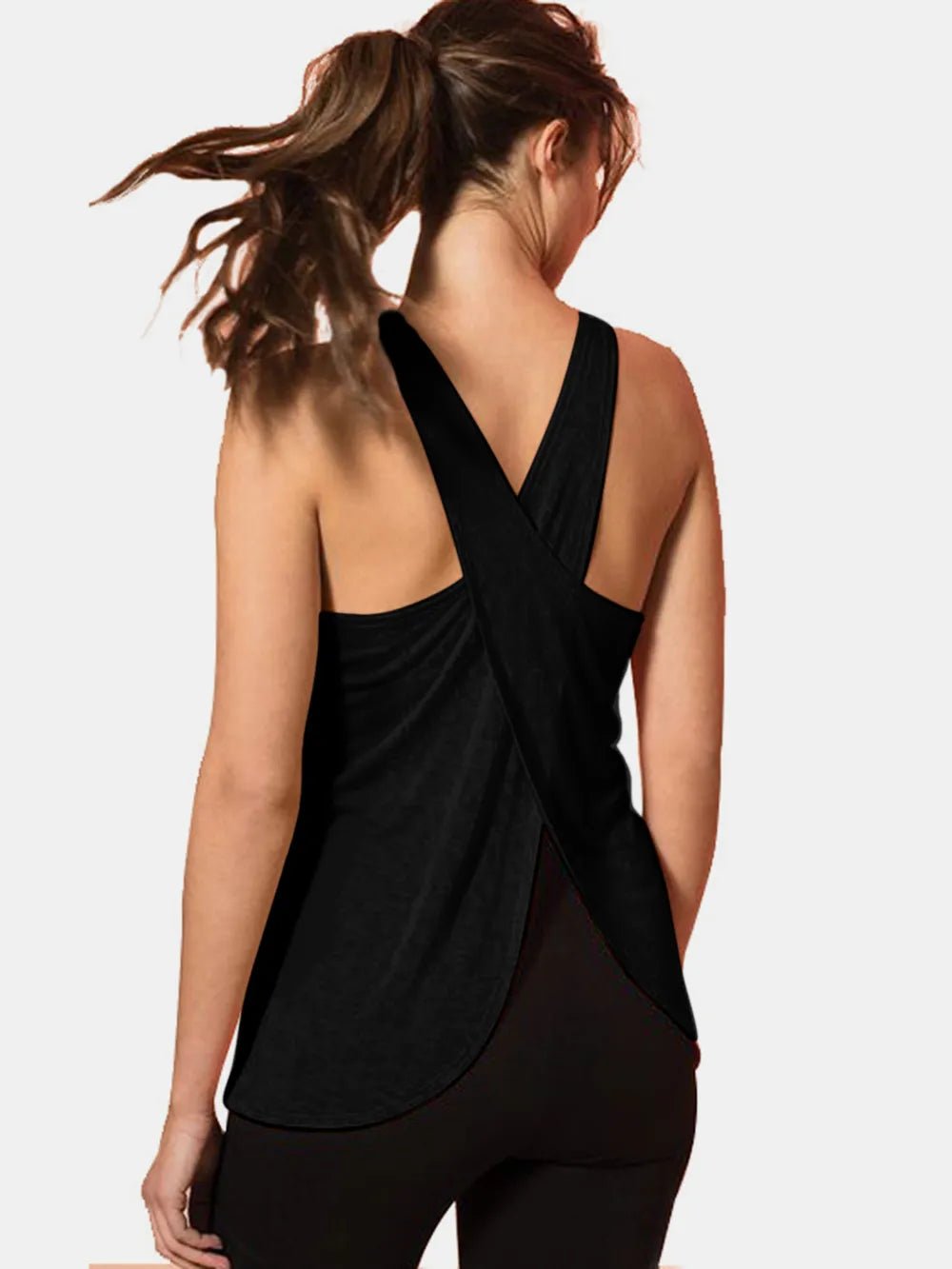 Crisscross Scoop Neck Active Tank - Seedandsoulful
