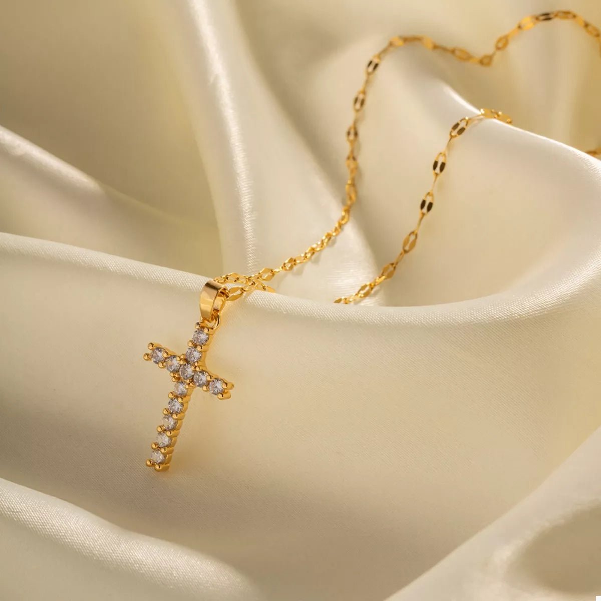18K Gold - Plated Cross Pendant Necklace - Seedandsoulful