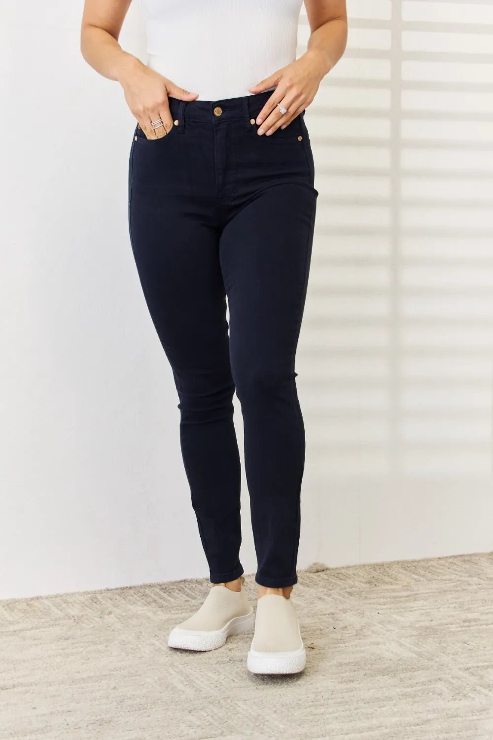 Judy Blue Full Size Garment Dyed Tummy Control Skinny Jeans - Seedandsoulful