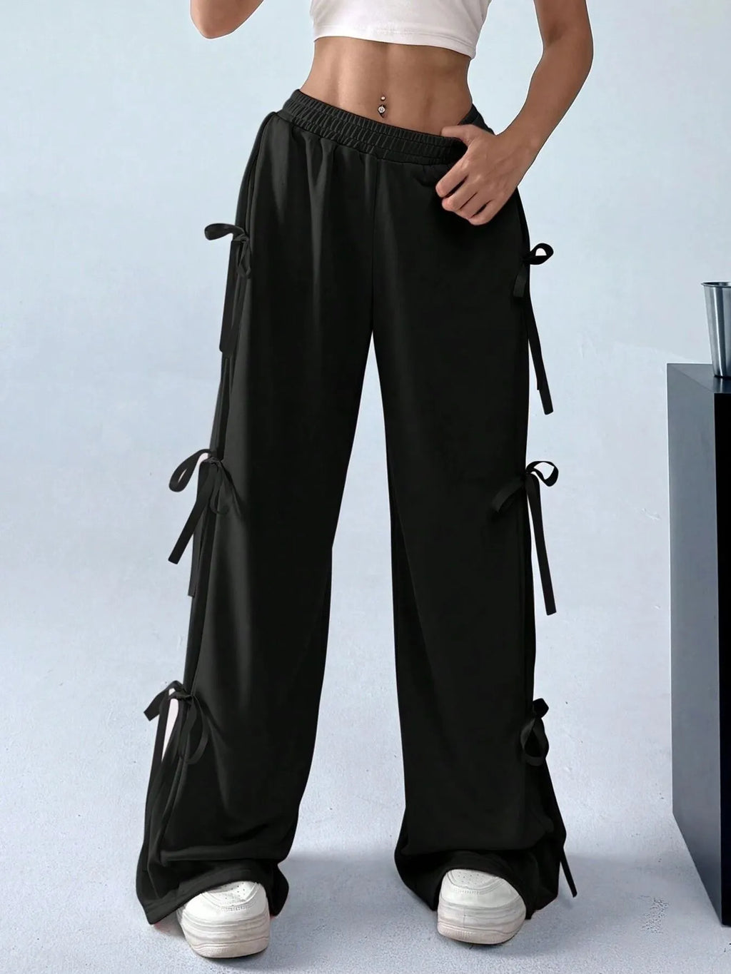 Cargo Wide Leg Pants with Side Tie Details - Seedandsoulful