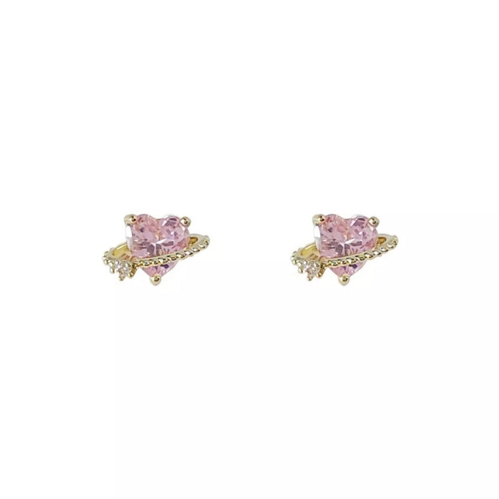 Heart Planet Stud Earrings - Seedandsoulful