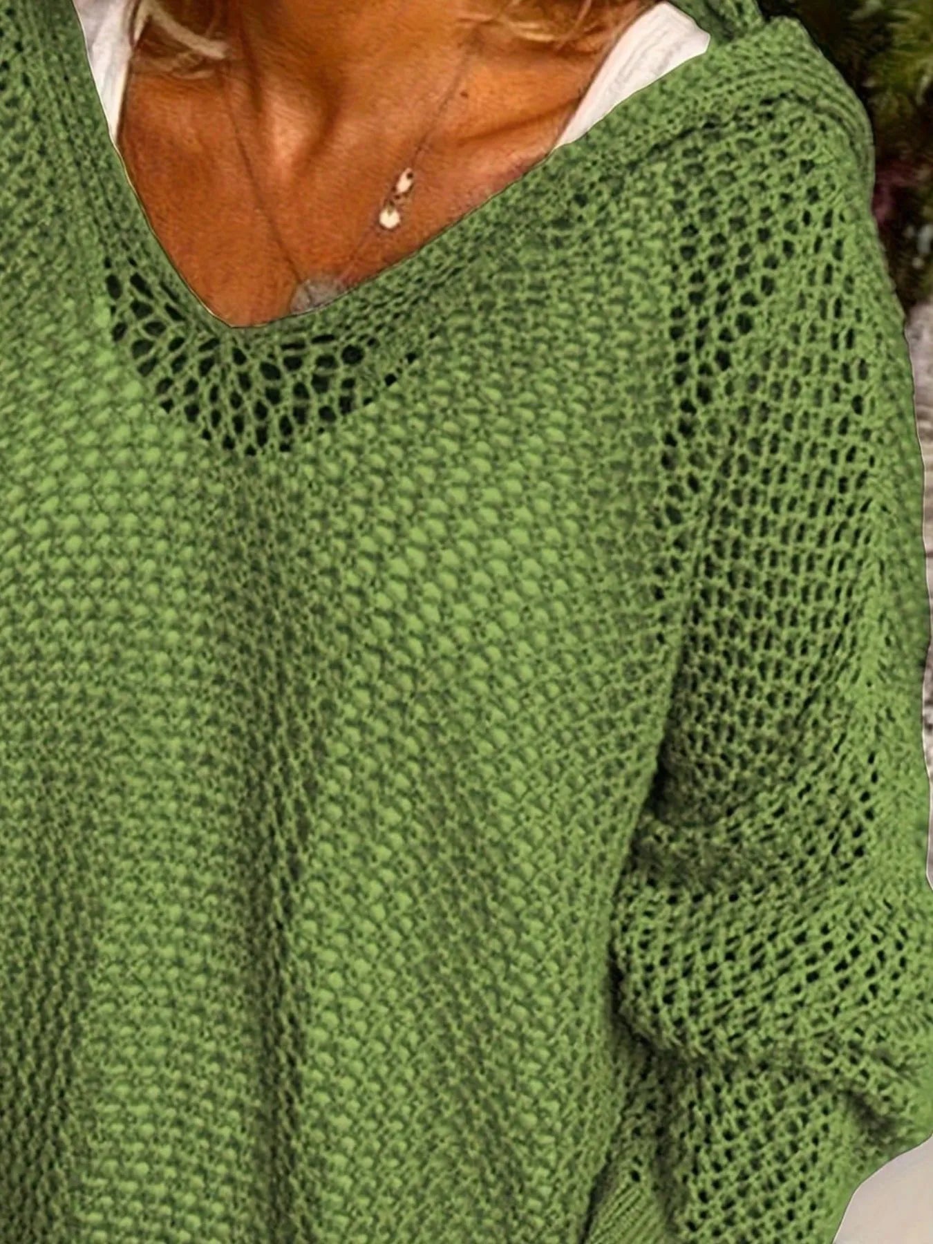 Openwork Long Sleeve Hooded Knit Cover Up - Seedandsoulful