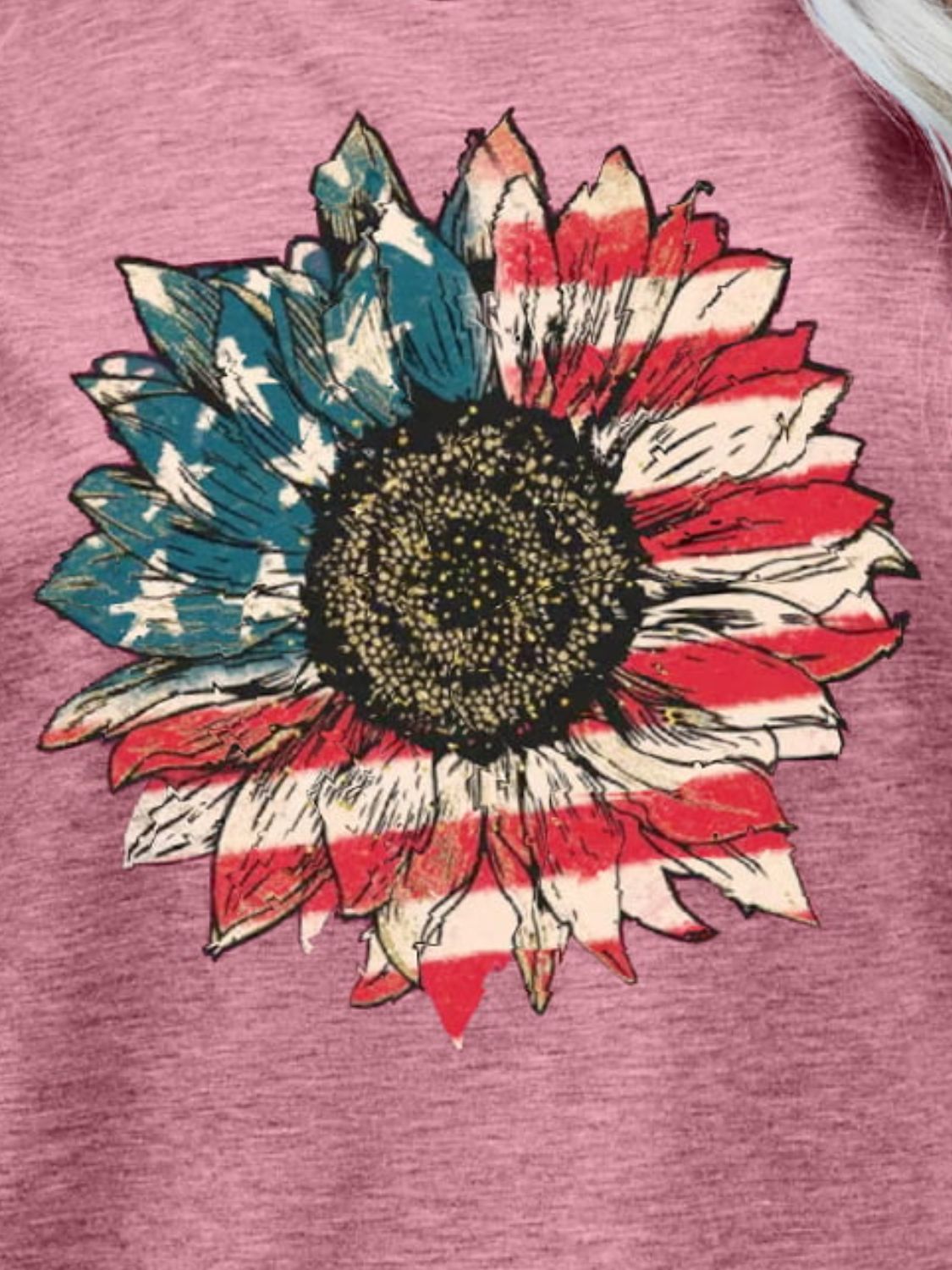 US Flag Flower Graphic Tee - Seedandsoulful