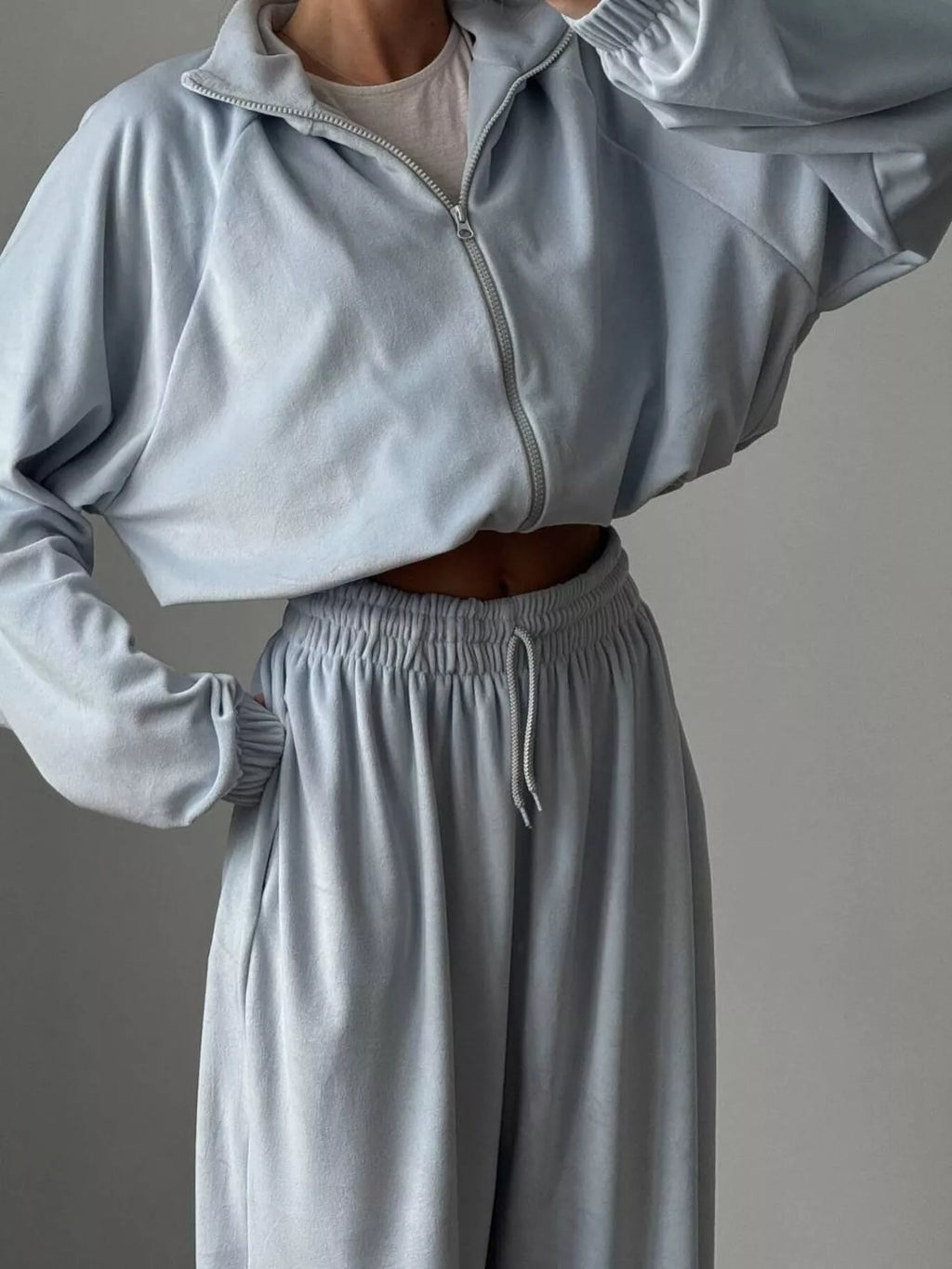 Zip Up Long Sleeve Outerwear and Pants Set - Seedandsoulful