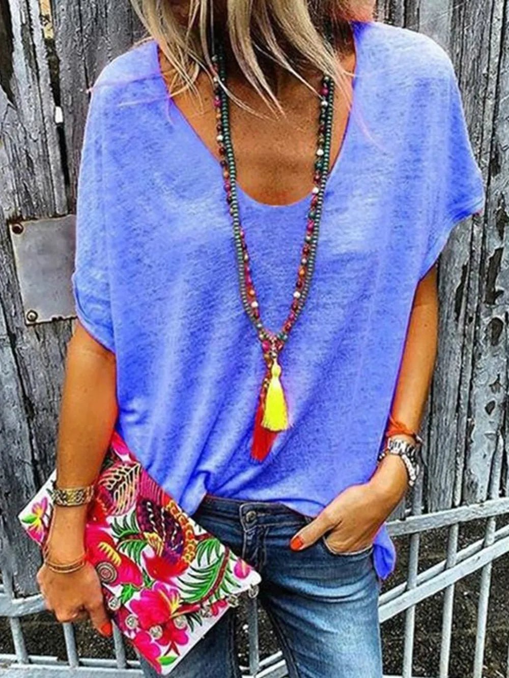 Full Size Scoop Neck Short Sleeve T-Shirt - Seedandsoulful