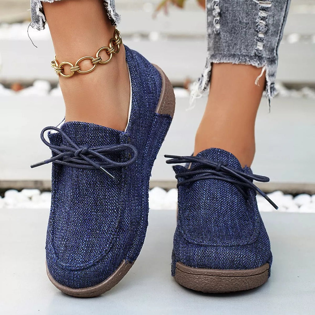 Round Toe Lace - Up Sneakers - Seedandsoulful
