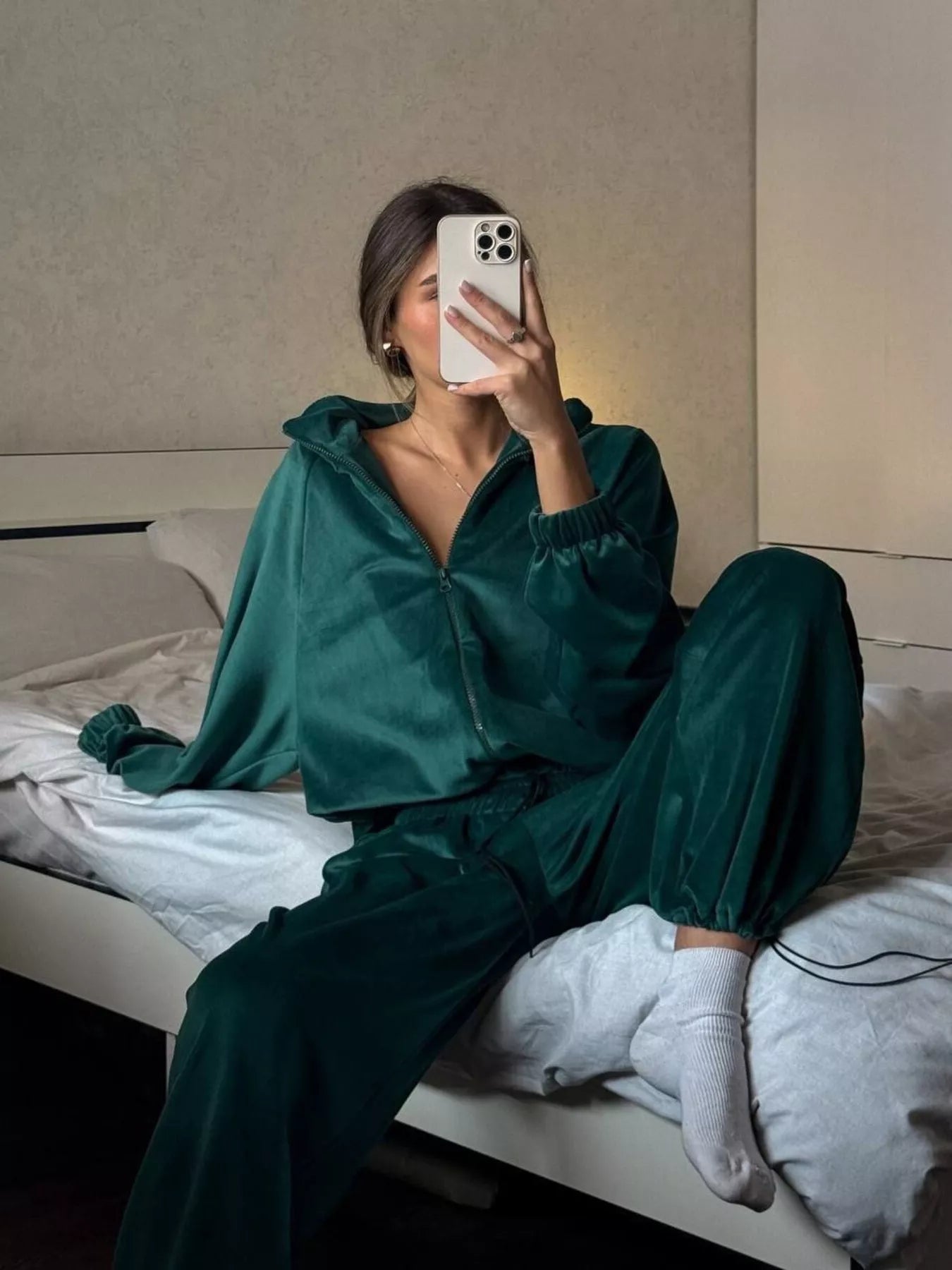 Zip Up Long Sleeve Outerwear and Pants Set - Seedandsoulful