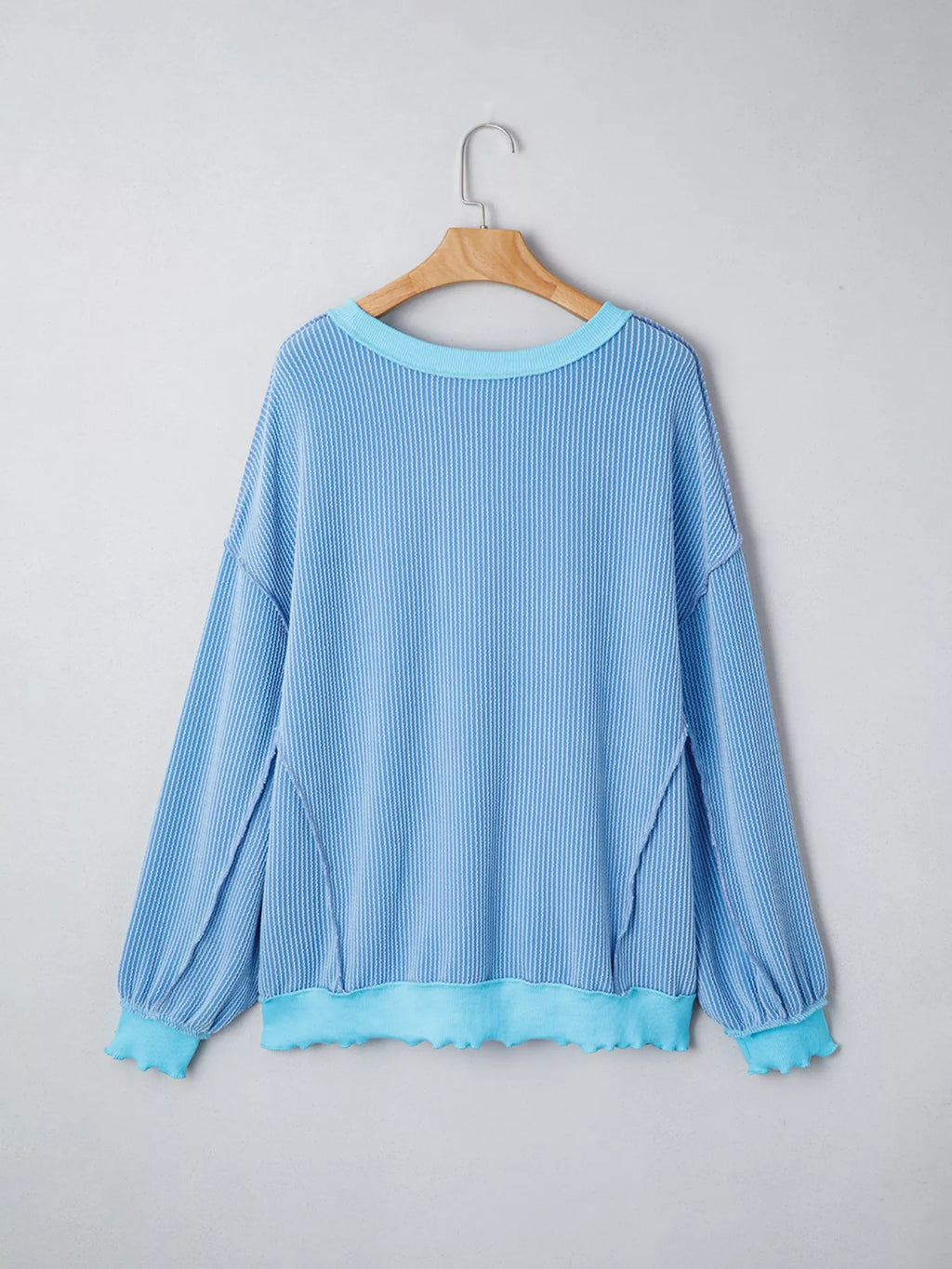 Twisted Rib Uneven Hem Drop Shoulder Loose Knit Top - Seedandsoulful