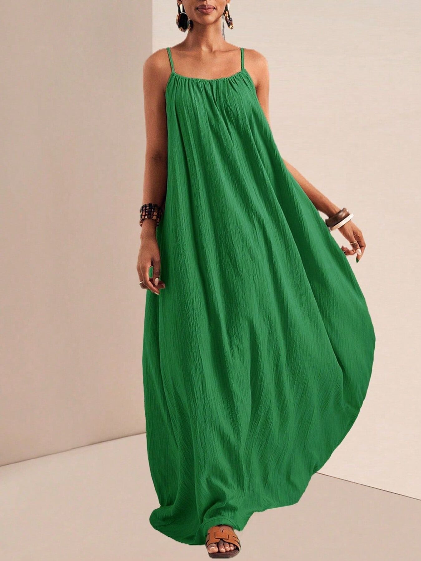 Spaghetti Strap Flowy Maxi Dress - Seedandsoulful
