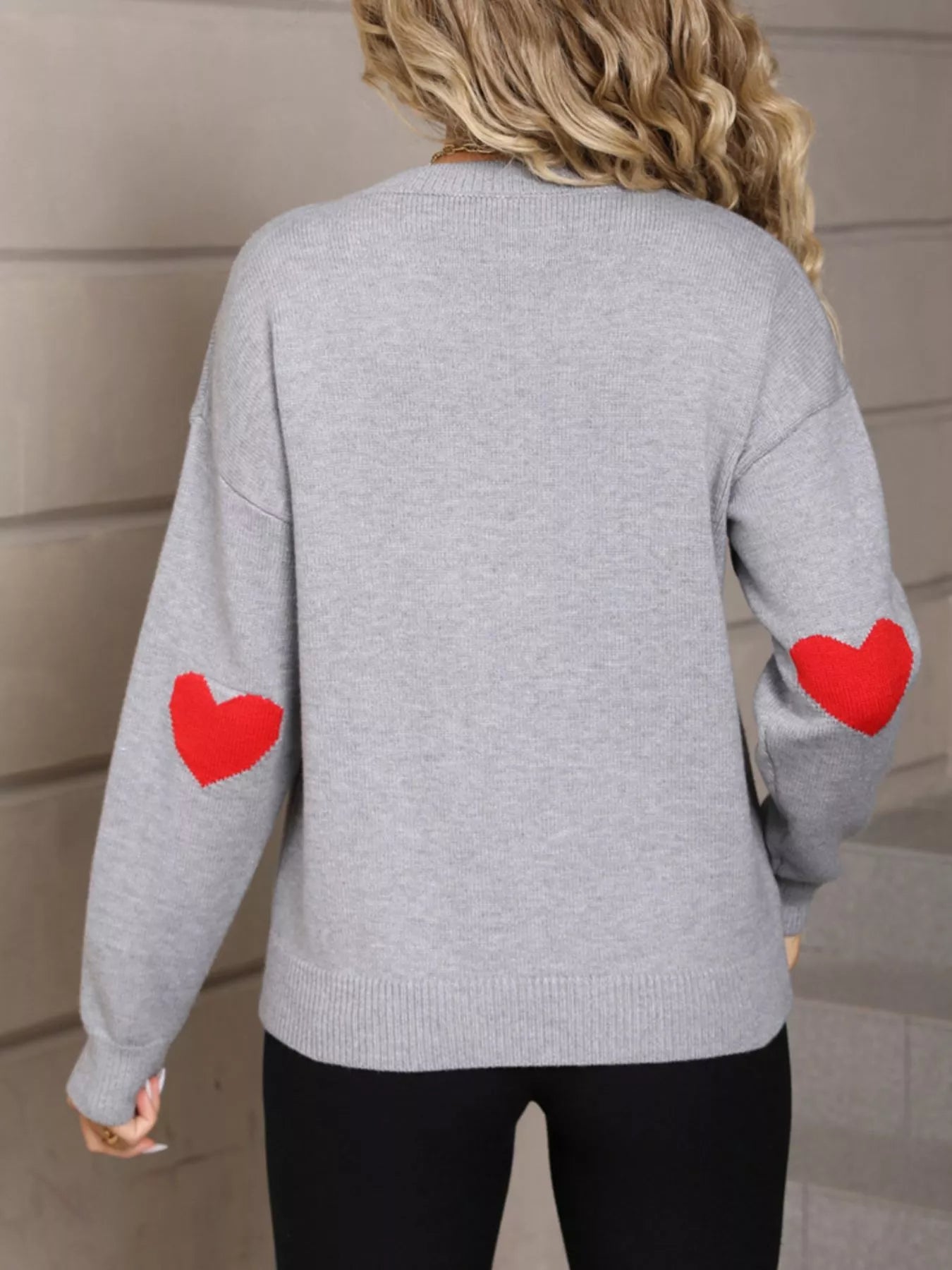 Valentine's Day Heart Graphic Dropped Shoulder Sweater - Seedandsoulful