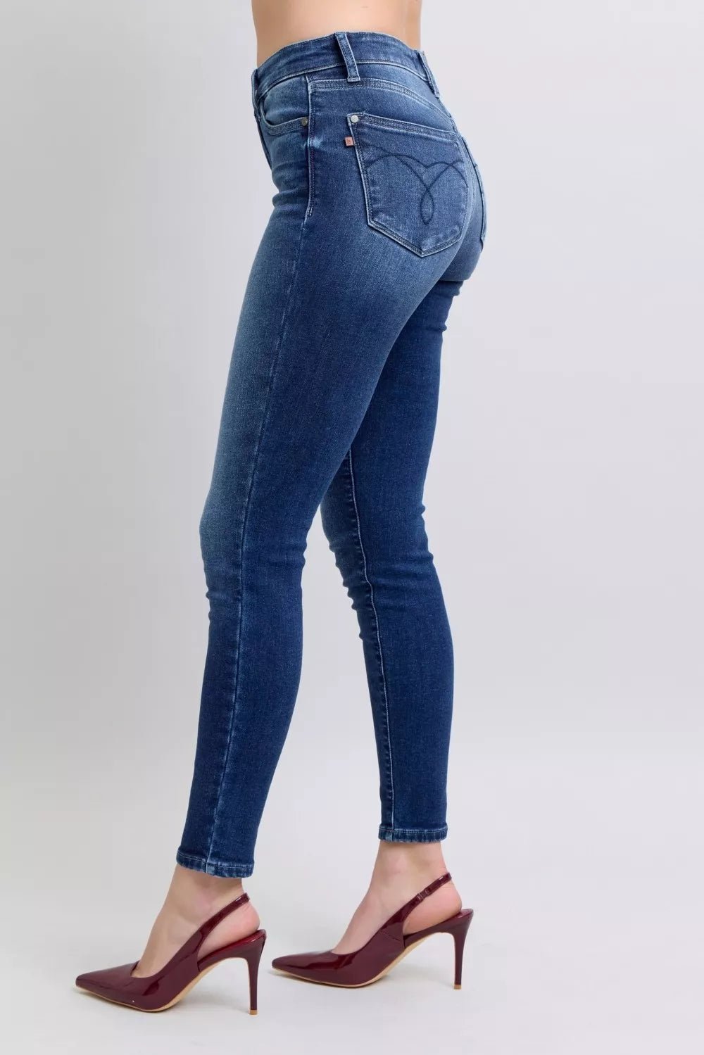 Judy Blue Full Size Washed Thermal Skinny Jeans Plus Size - Seedandsoulful