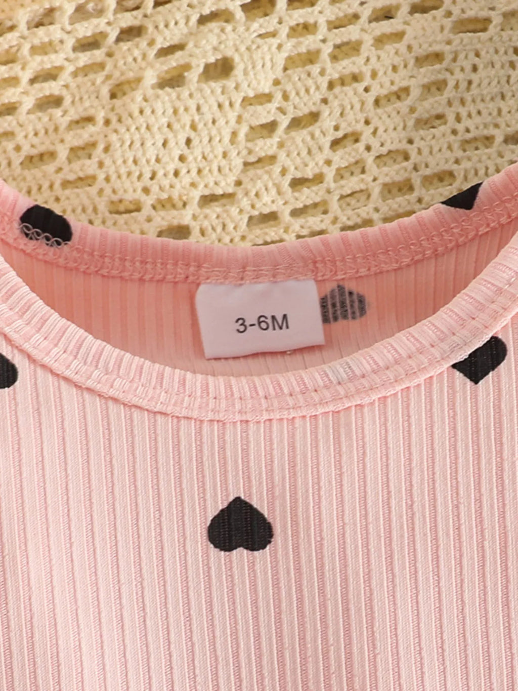 Children's Heart Print Ribbed Top and Pants Set - Seedandsoulful