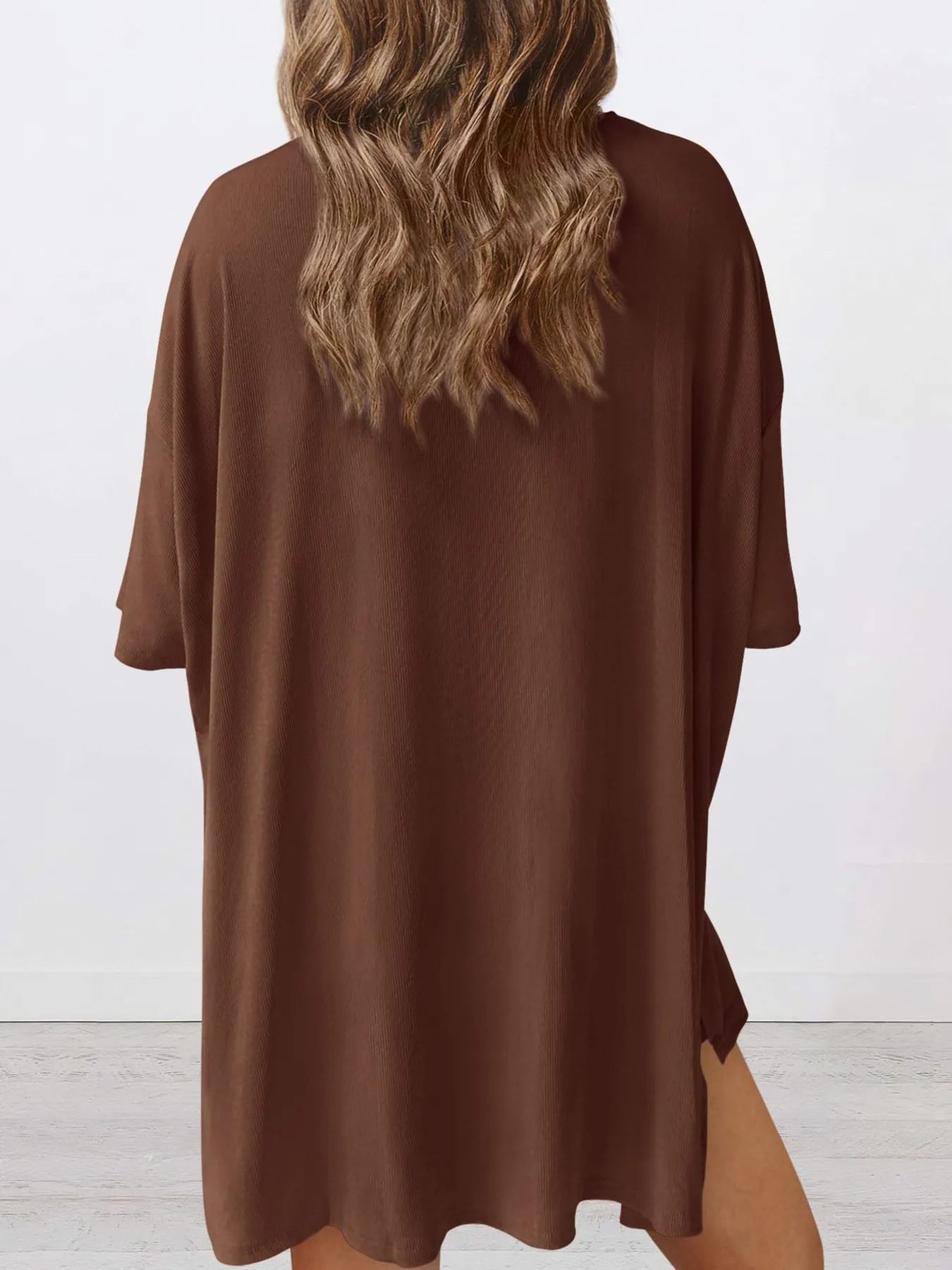 Full Size Oversized Round Neck Top and Shorts Set Plus Size - Seedandsoulful